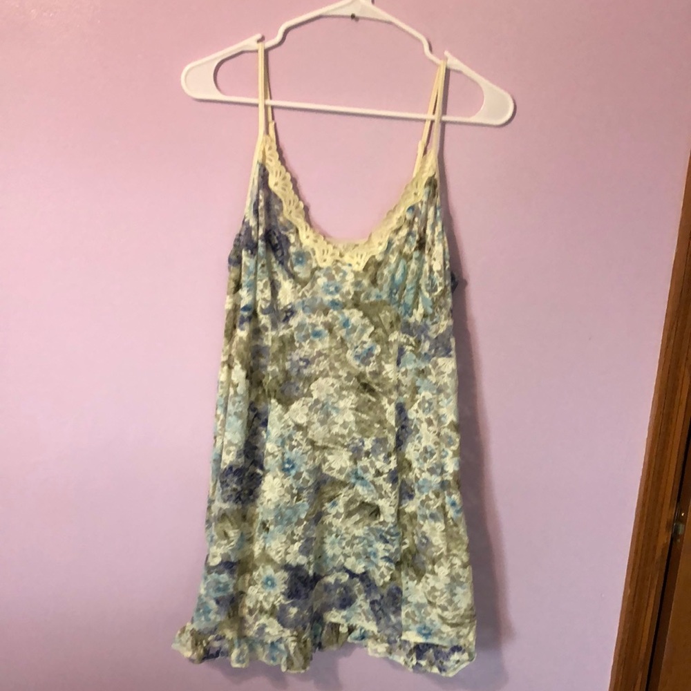 Multi-colored See-through Lace Slip Dress